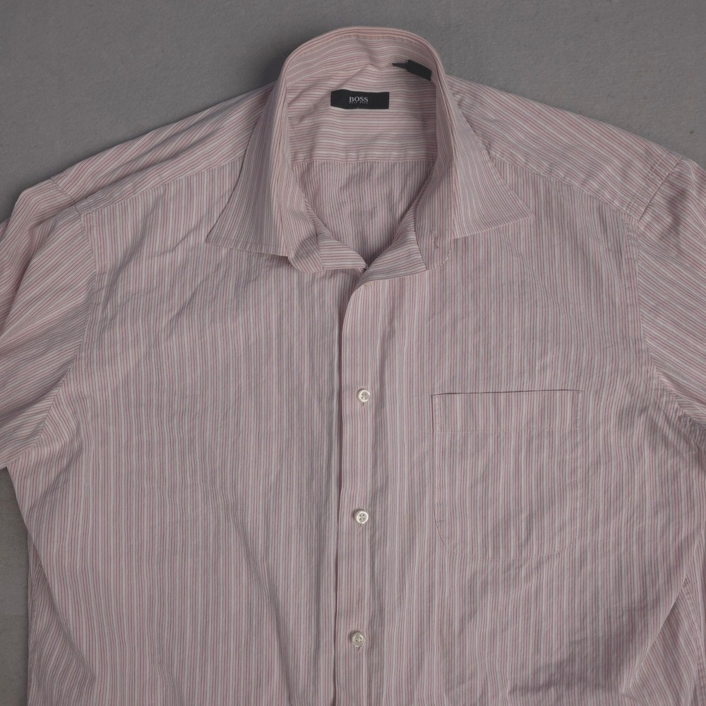 Hugo Boss Striped Dress Shirt Button Up‎ Long Sleeve Career Casual 16 34/35 - Picture 3 of 11
